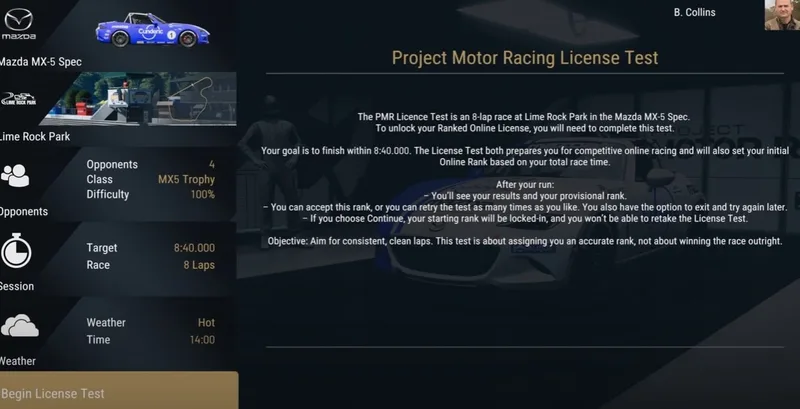 Project motor racing license test-min