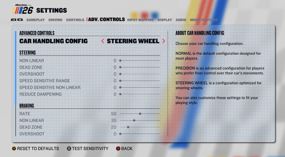 nascar 26 setup volant
